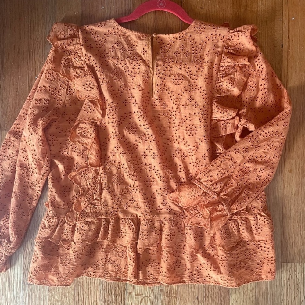 THE GREAT. Orange Ruffle Blouse - Picture 3 of 4